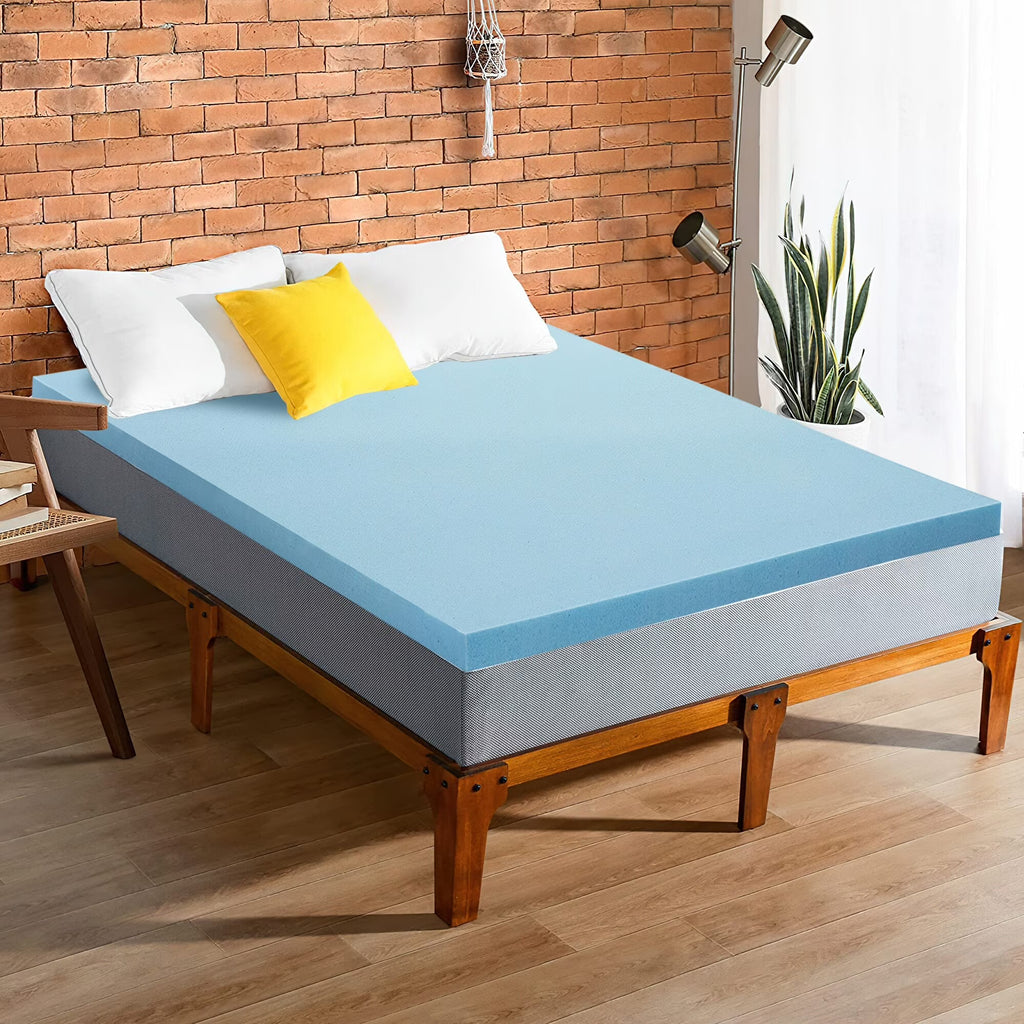 Blue Full Gel Memory Foam Mattress Topper M3915