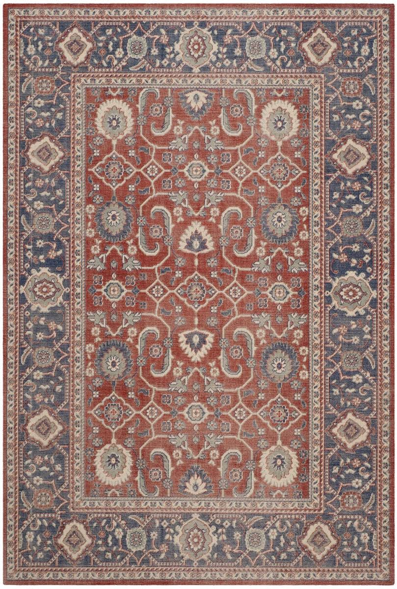 Rust / Navy Rectangle Rug Z71512