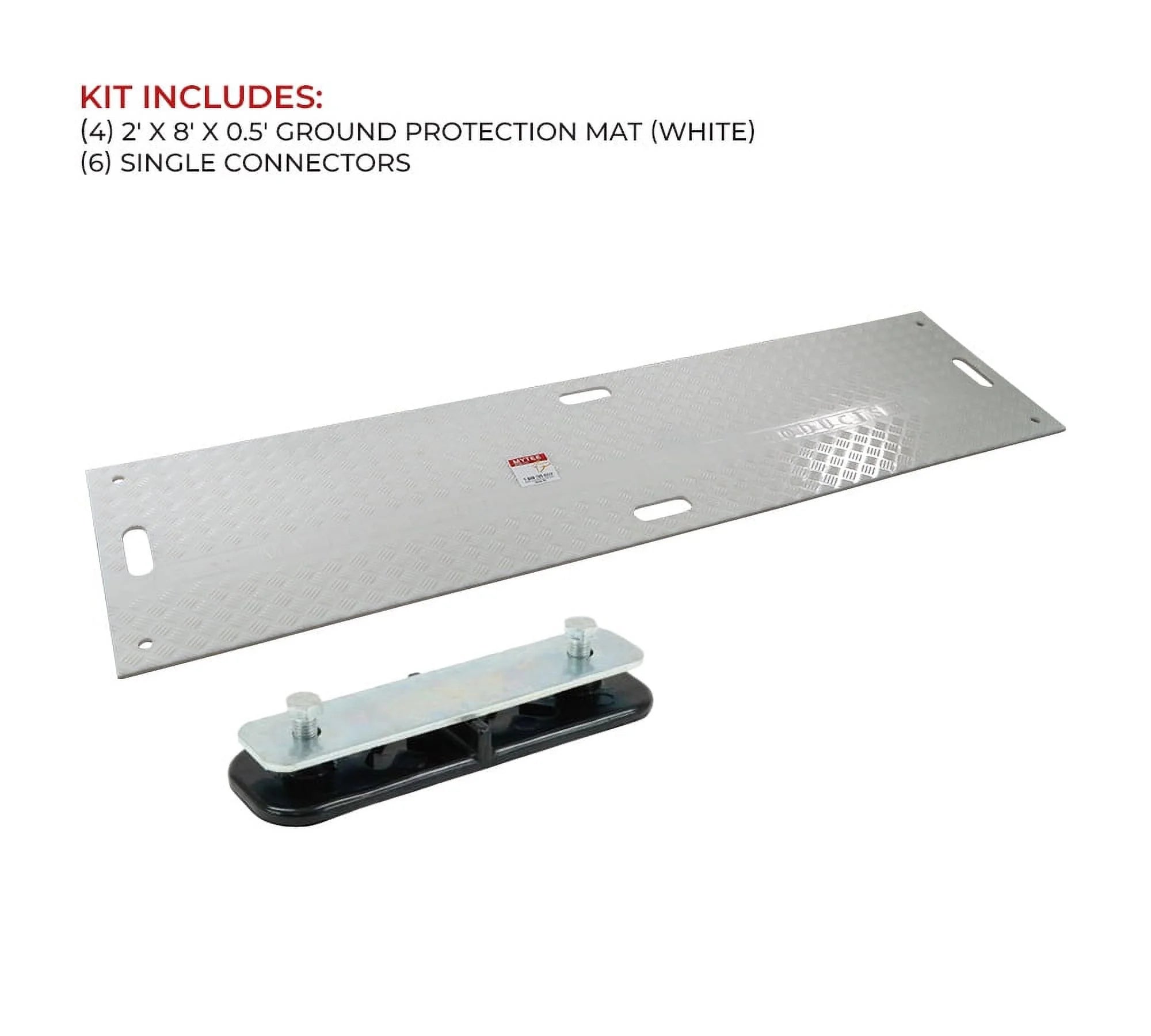 4 Pcs White Ground Protection Mats with 6 Pcs Connectors S7924