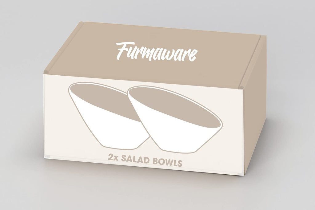 Set of 2 White Porcelain Angled Serving Bowls G763344