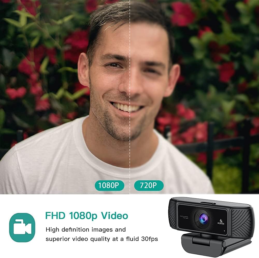 1080P Webcam with Microphone and Privacy Cover C562