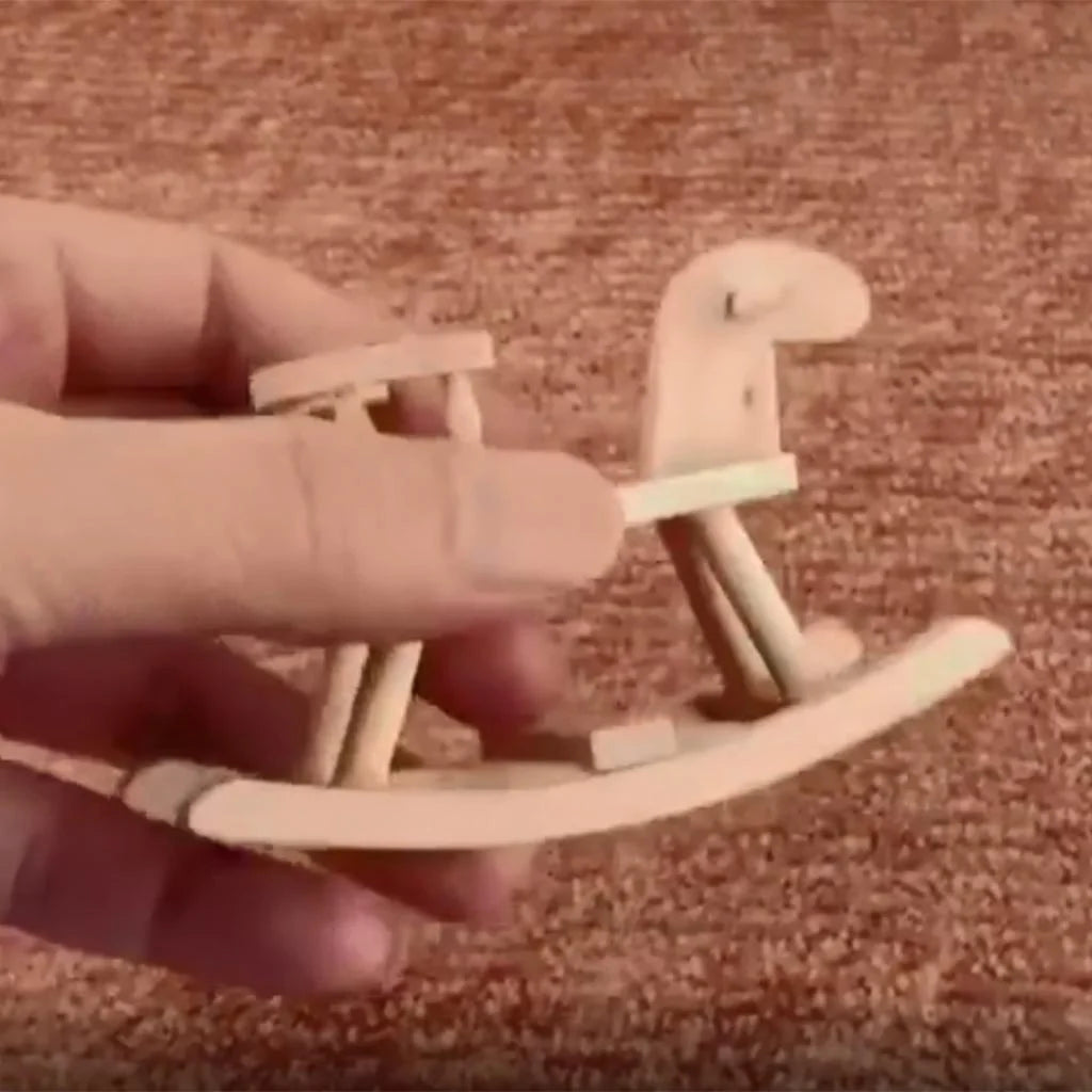 Unpainted Wooden Cockhorse Dollhouse Toy Furniture S415