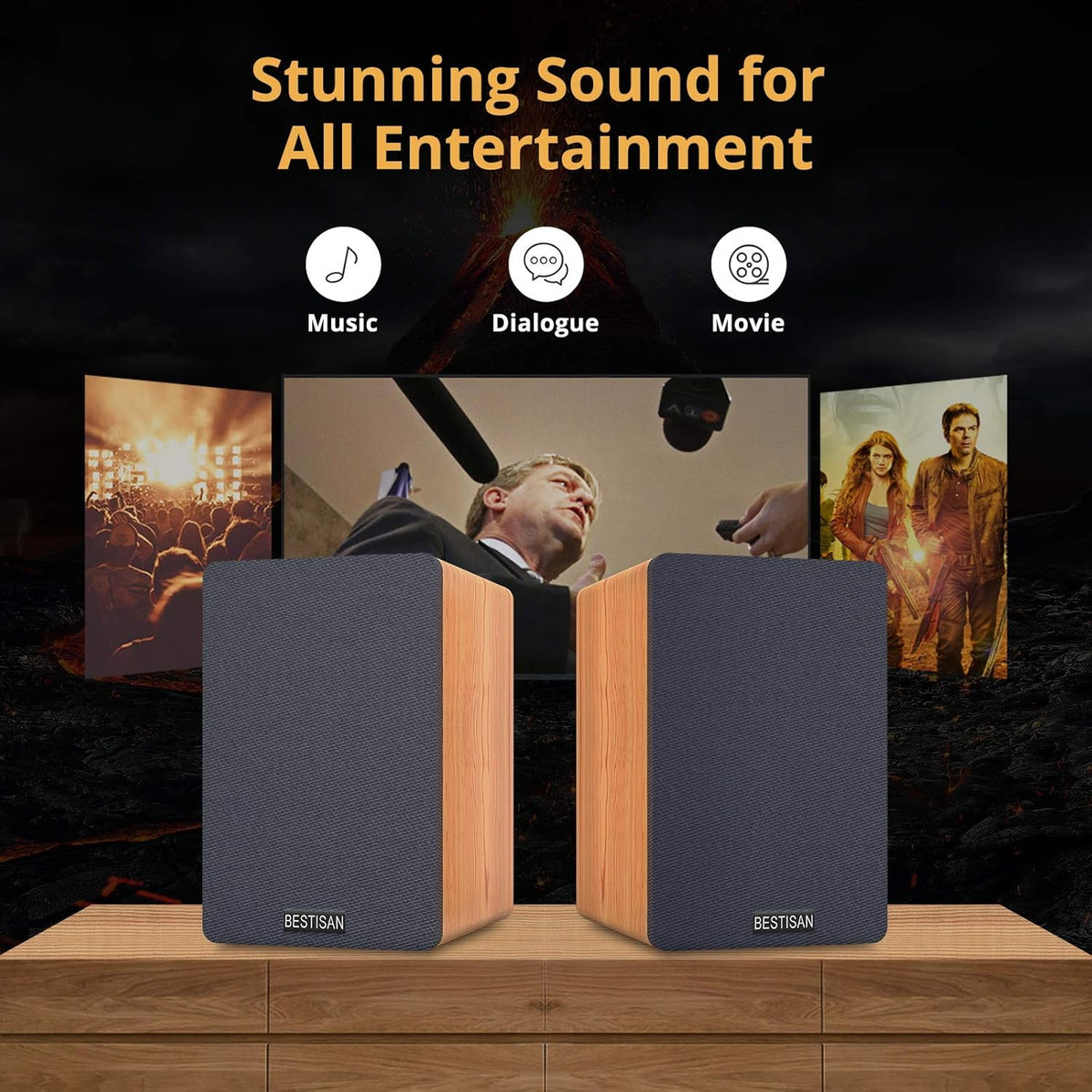 Bluetooth Bookshelf Speakers with Optical Input J24200