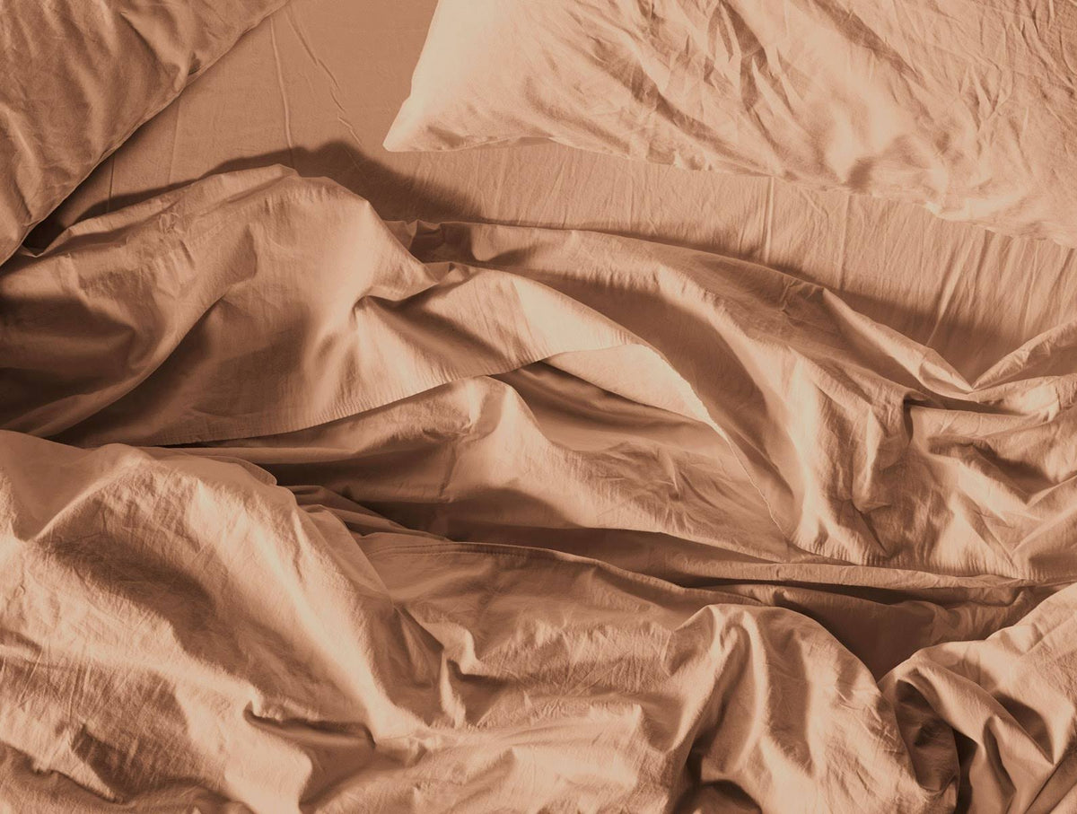 Organic Crinkled Percale Sheet Set Cal King Aegean W268