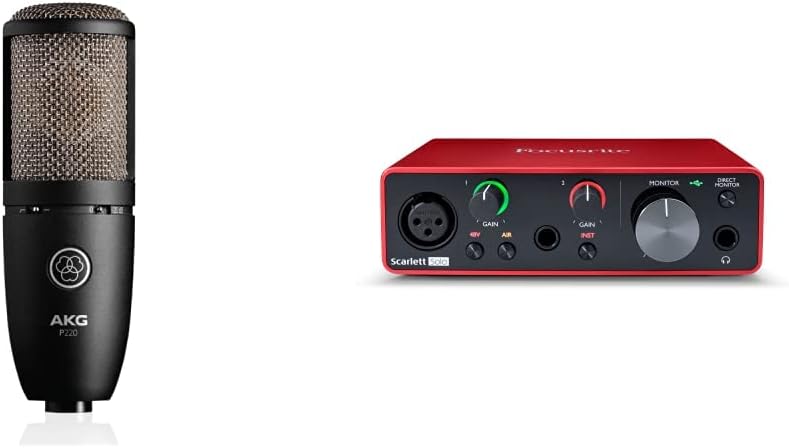 Black Condenser Microphone & USB Audio Interface F1640