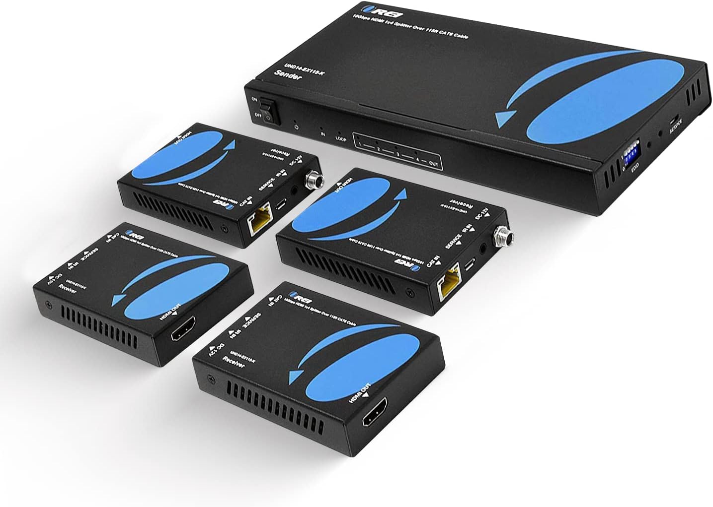 4K 4x4 HDMI Extender Matrix Over Single CAT5e/6/7 Cable with 4 Receivers Q573246