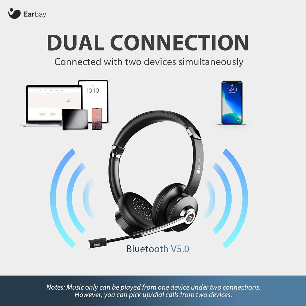 Wireless Bluetooth Headset with Microphone and USB Dongle K573
