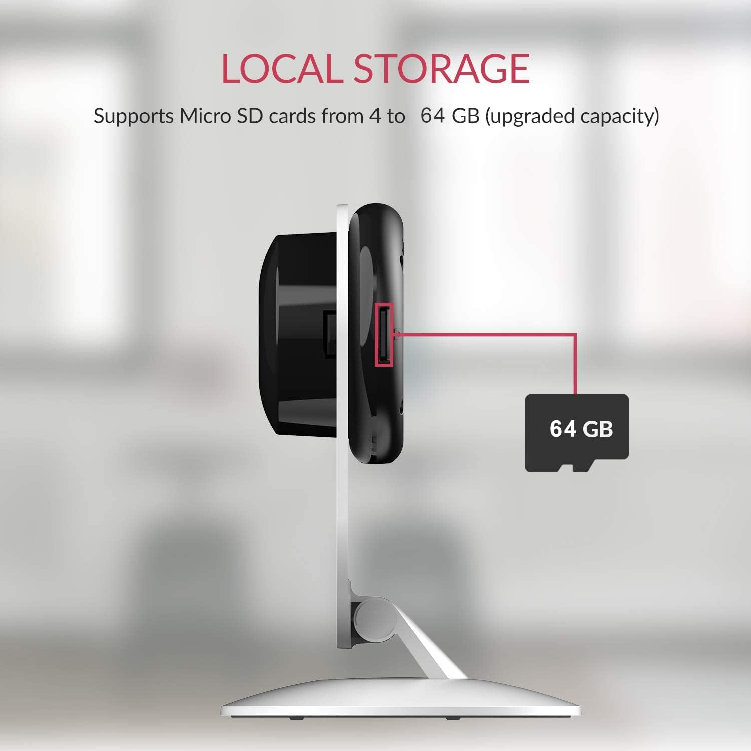 4pc 1080p 2.4G WiFi Indoor Security Camera with Night Vision and 2-Way Audio U59017