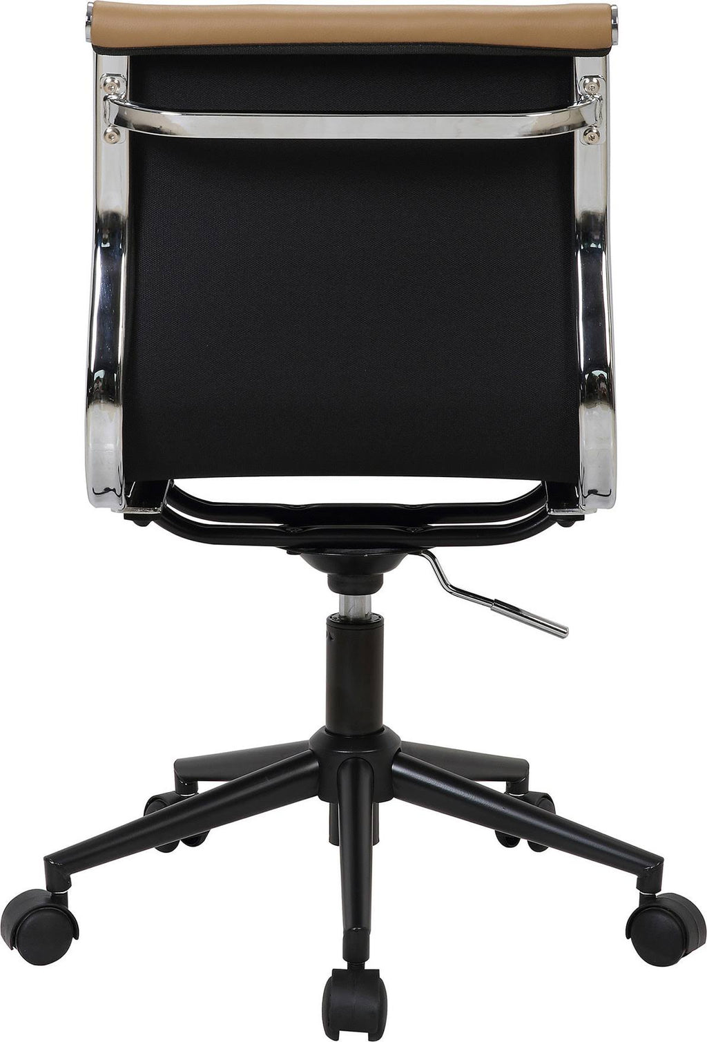 Industrial Task Chair in Black and Camel Faux Leather Y907823