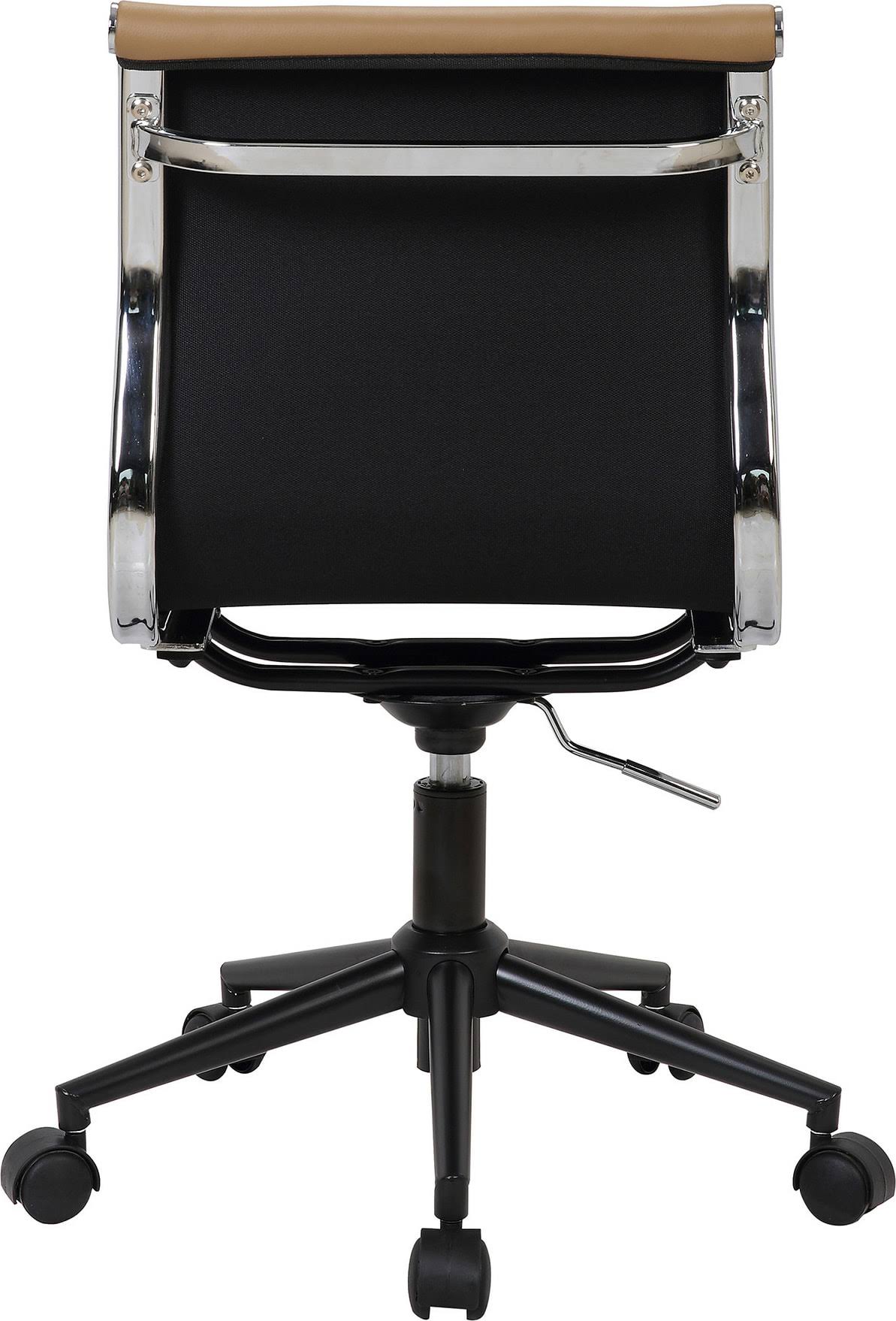 Industrial Task Chair in Black and Camel Faux Leather Y907823