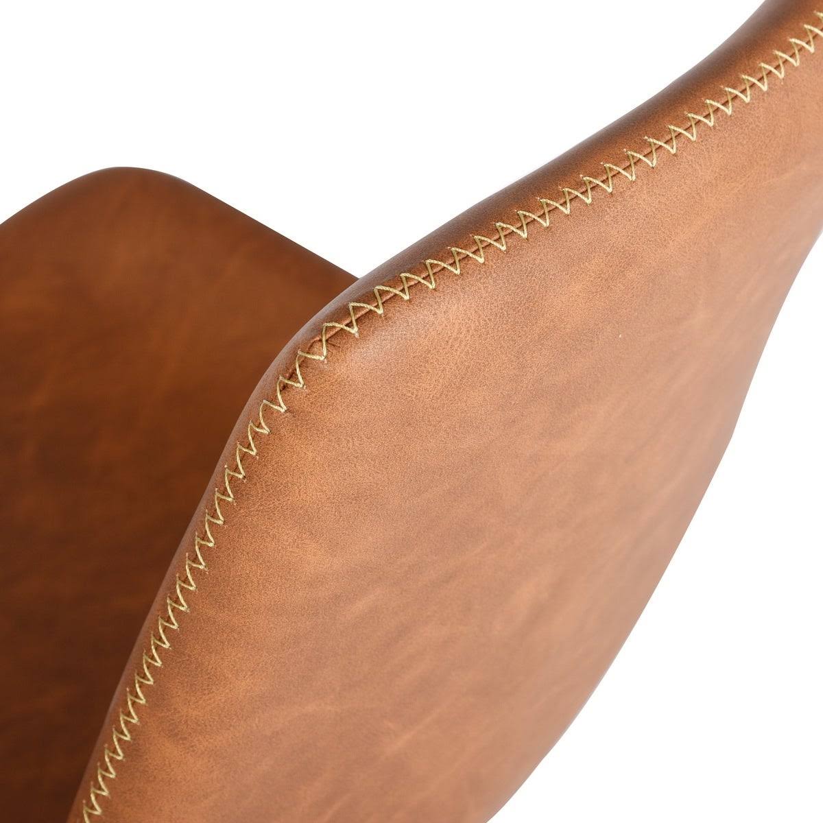 Brown Faux Leather Desk Chair Q820465