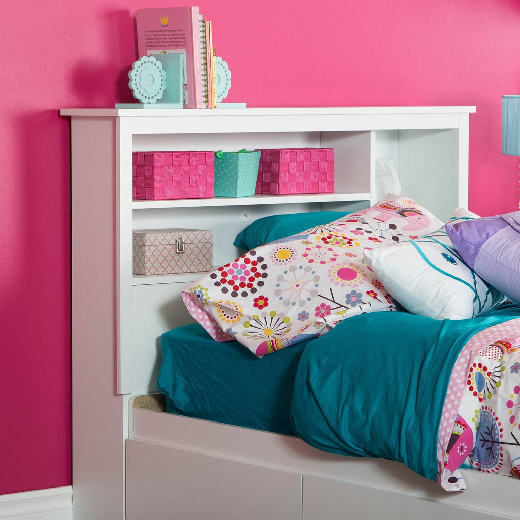 Pure White Twin Bookcase Headboard S799