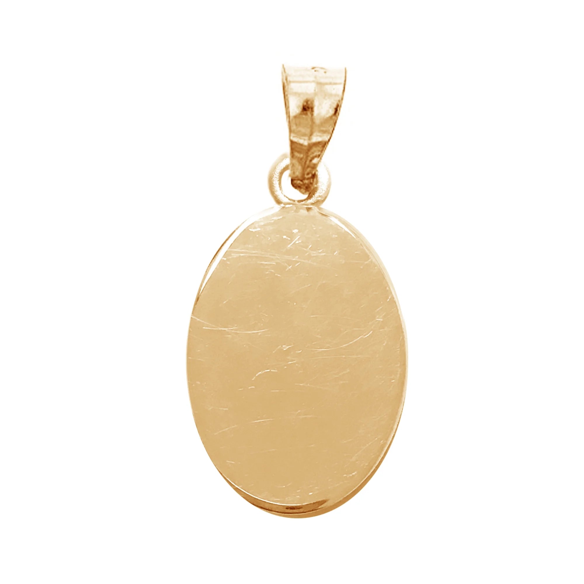 14k Yellow Gold St. Christopher Oval Medal Pendant Necklace U95310