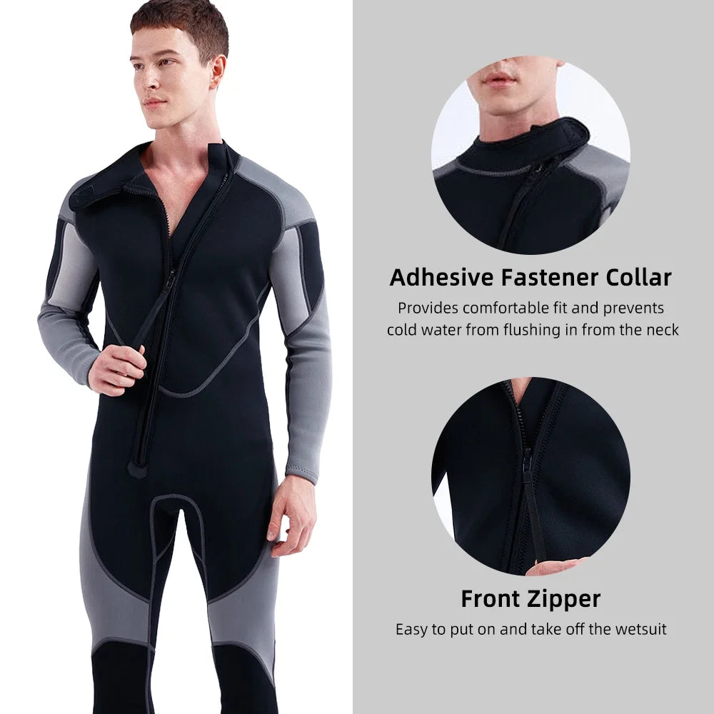 3mm Neoprene Front Zip Full Body Diving Wetsuit A812716