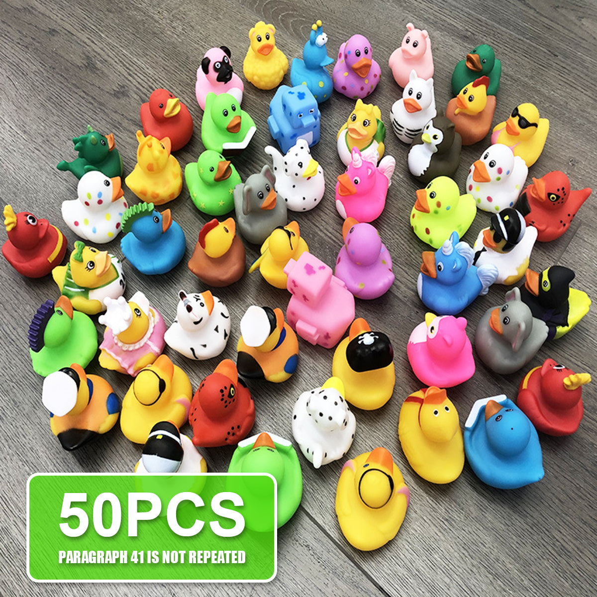 50 Pcs Assorted Rubber Duck Toy Bath Tub Pool Toys V443687