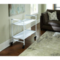 White Metal Slat Folding Serving Cart E637