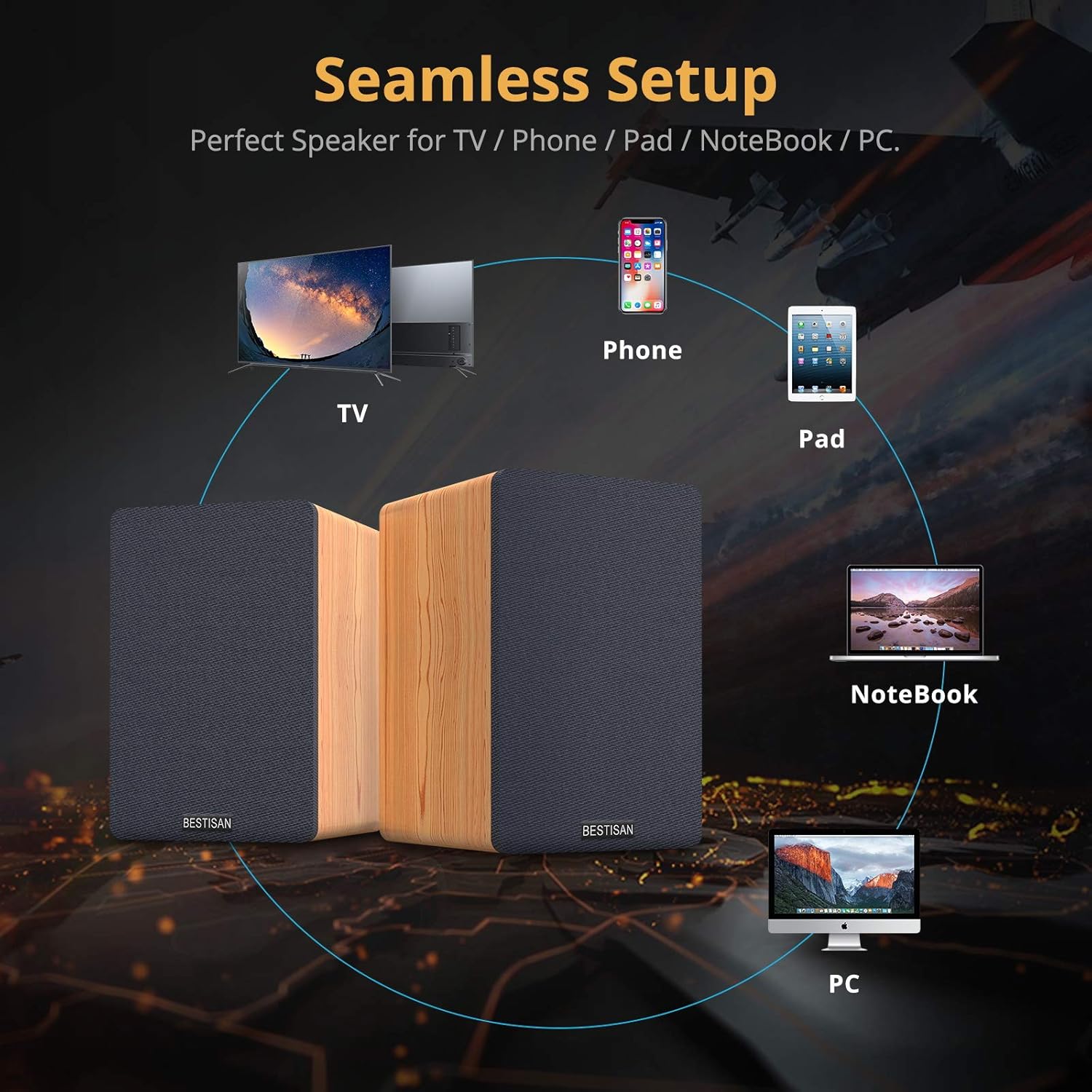 Bluetooth Bookshelf Speakers with Optical Input J24200