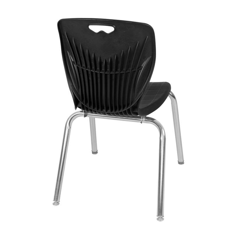 42 in. Square Height Adjustable Classroom Table with 4 Stack Chairs Mocha Walnut S3281