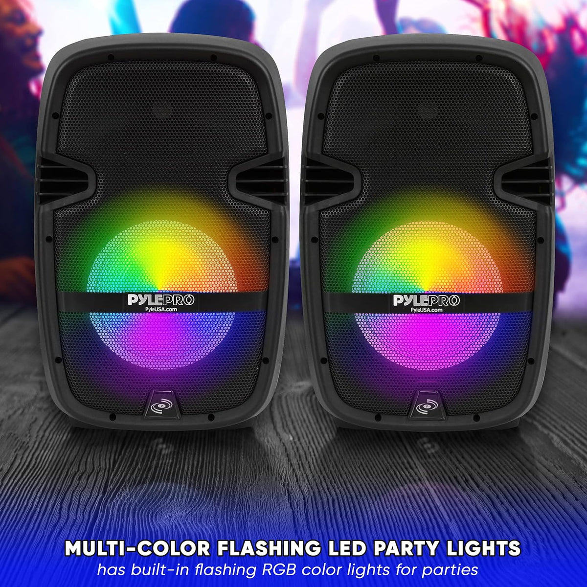 Black Portable Wireless Bluetooth PA Speaker DJ Mixer Bundle with Dual Speaker, Mixer, Microphone, Stand, Cable J1603