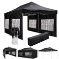 Black Pop Up Canopy Tent with Removable Sidewall Carry Bag Q284266