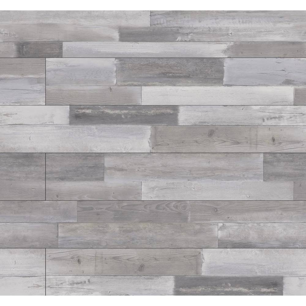 Gray Click Lock Luxury Vinyl Plank Flooring 23.77 Sq. ft./Case Y96609
