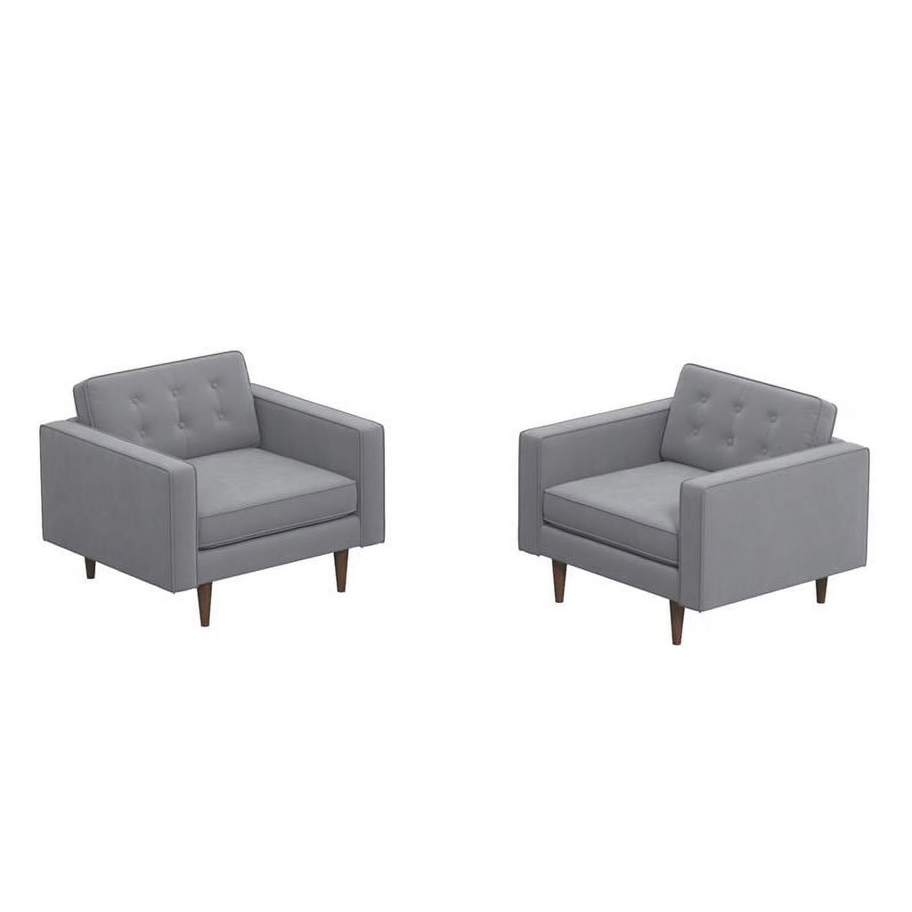 Gray Velvet Lounge Chair (Set of 2) T696221