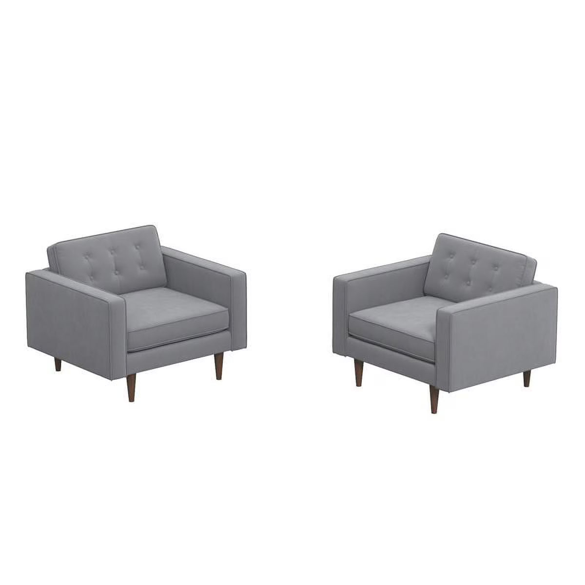 Gray Velvet Lounge Chair (Set of 2) T696221