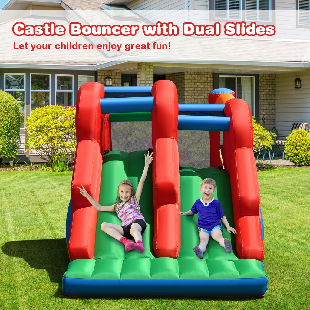 Inflatable Bounce House 3-in-1 Dual Slides Jumping Castle with Blower H8710