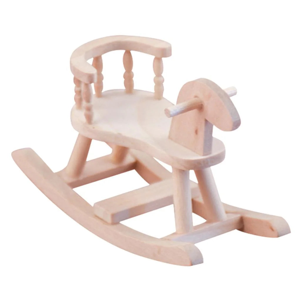 Unpainted Wooden Cockhorse Dollhouse Toy Furniture S415