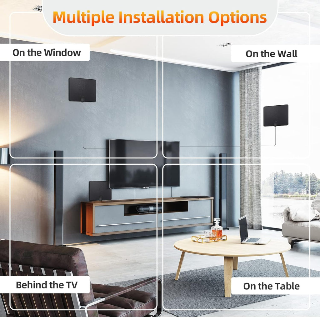 Amplified Digital TV Antenna with Signal Booster, 16ft Coaxial Cable, Pack of 2 A16423