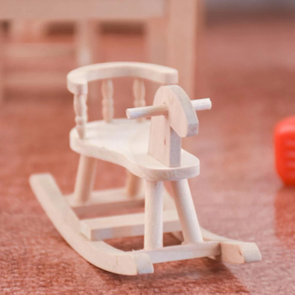 Unpainted Wooden Cockhorse Dollhouse Toy Furniture S415