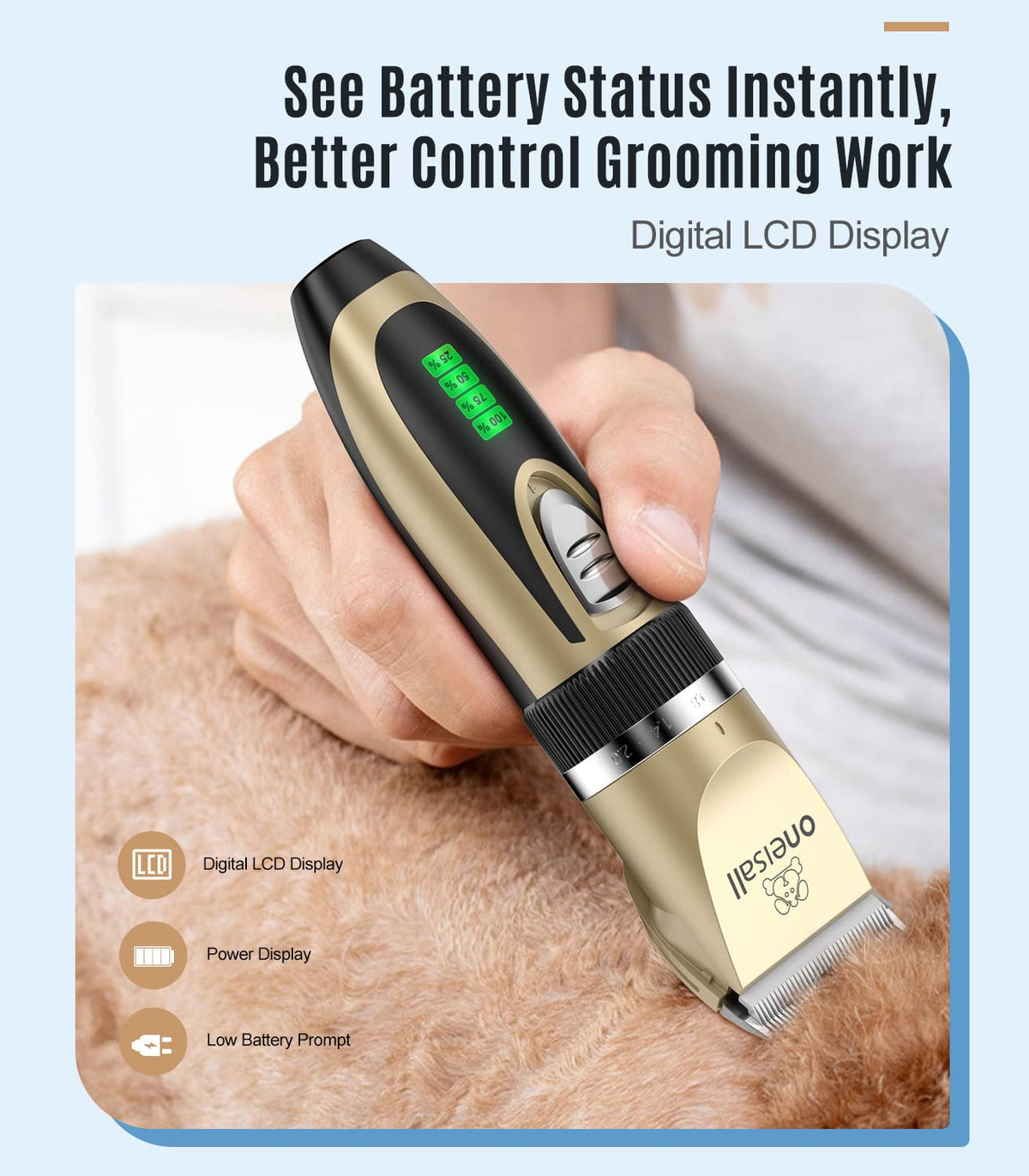 2 in 1 Cordless Dog Clippers and Paw Trimmer Kit Pack of 2 Z415
