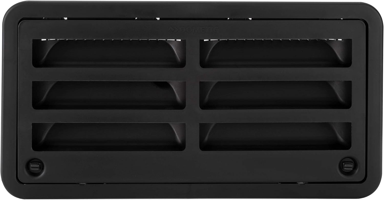 Black RV Refrigerator Side Wall Vent S6328