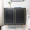 2 Door Storage Cabinet with Golden Legs Black N772664