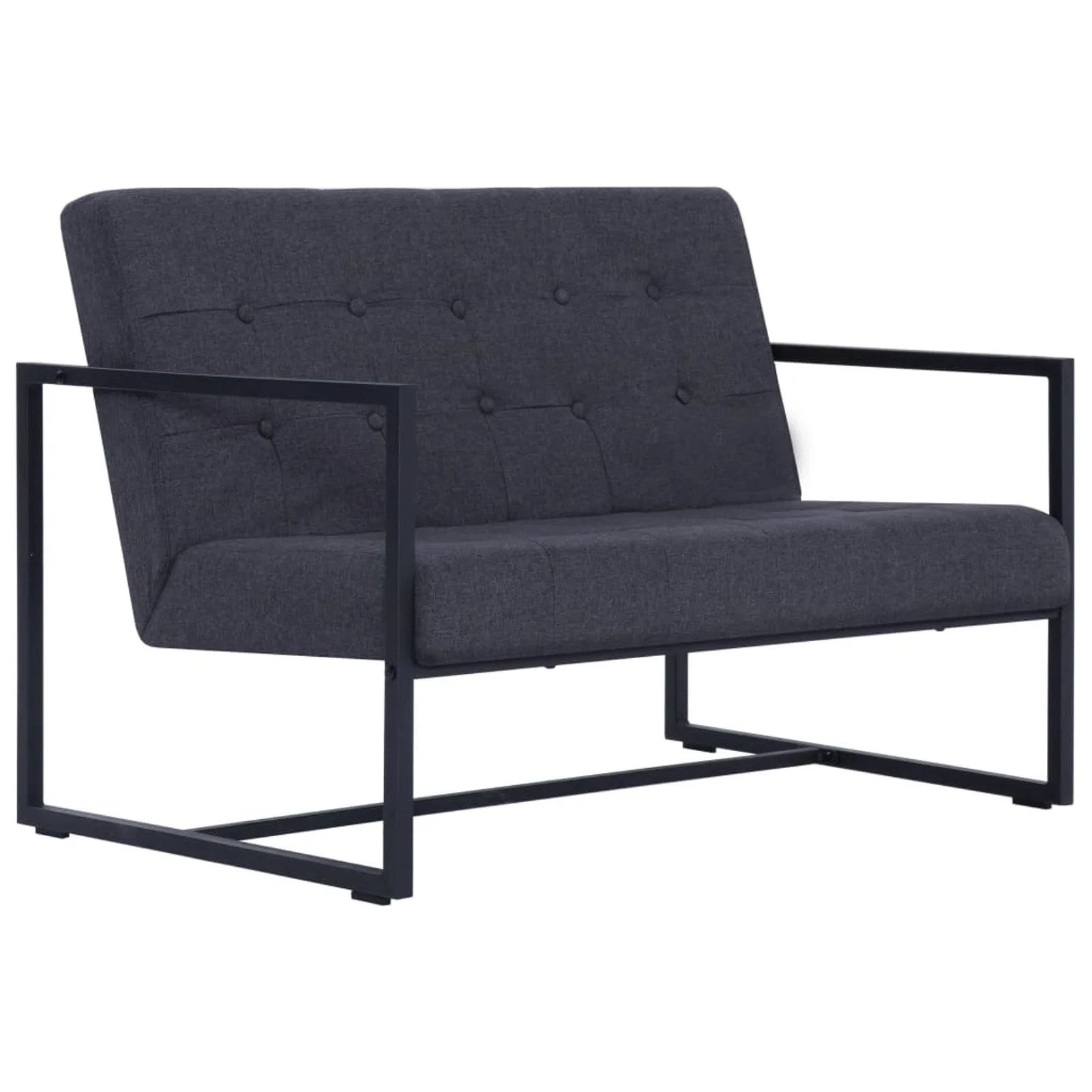 Dark Gray 2-Seater Sofa with Armrests L363
