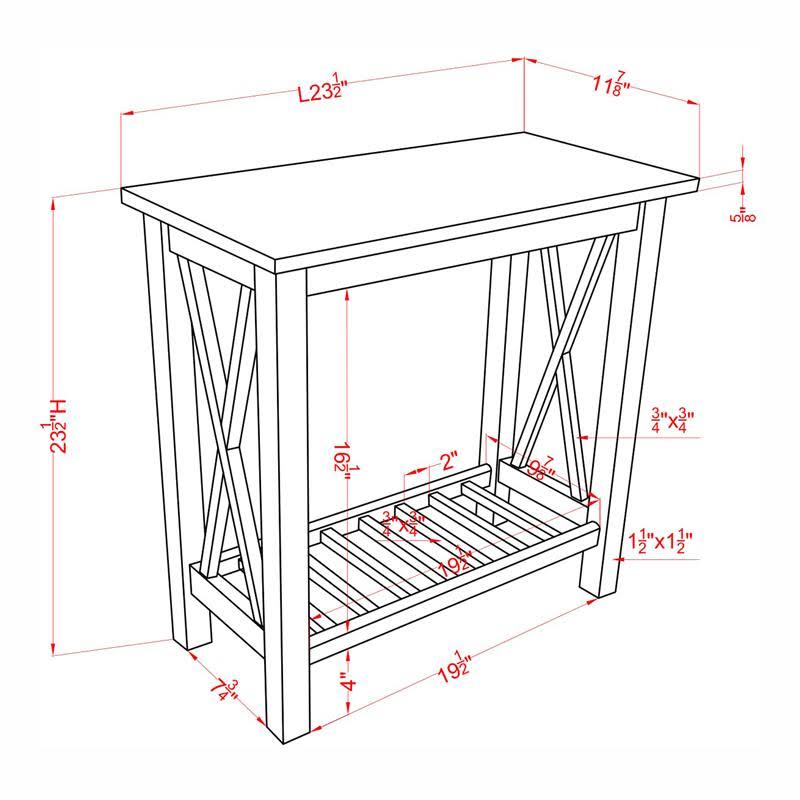 Medium Oak Wood Side Table U773