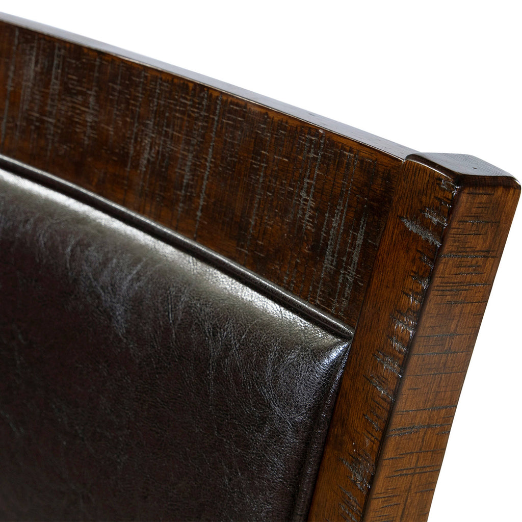 Rustic Contemporary Leatherette Brown Cherry Counter Height Chair G356