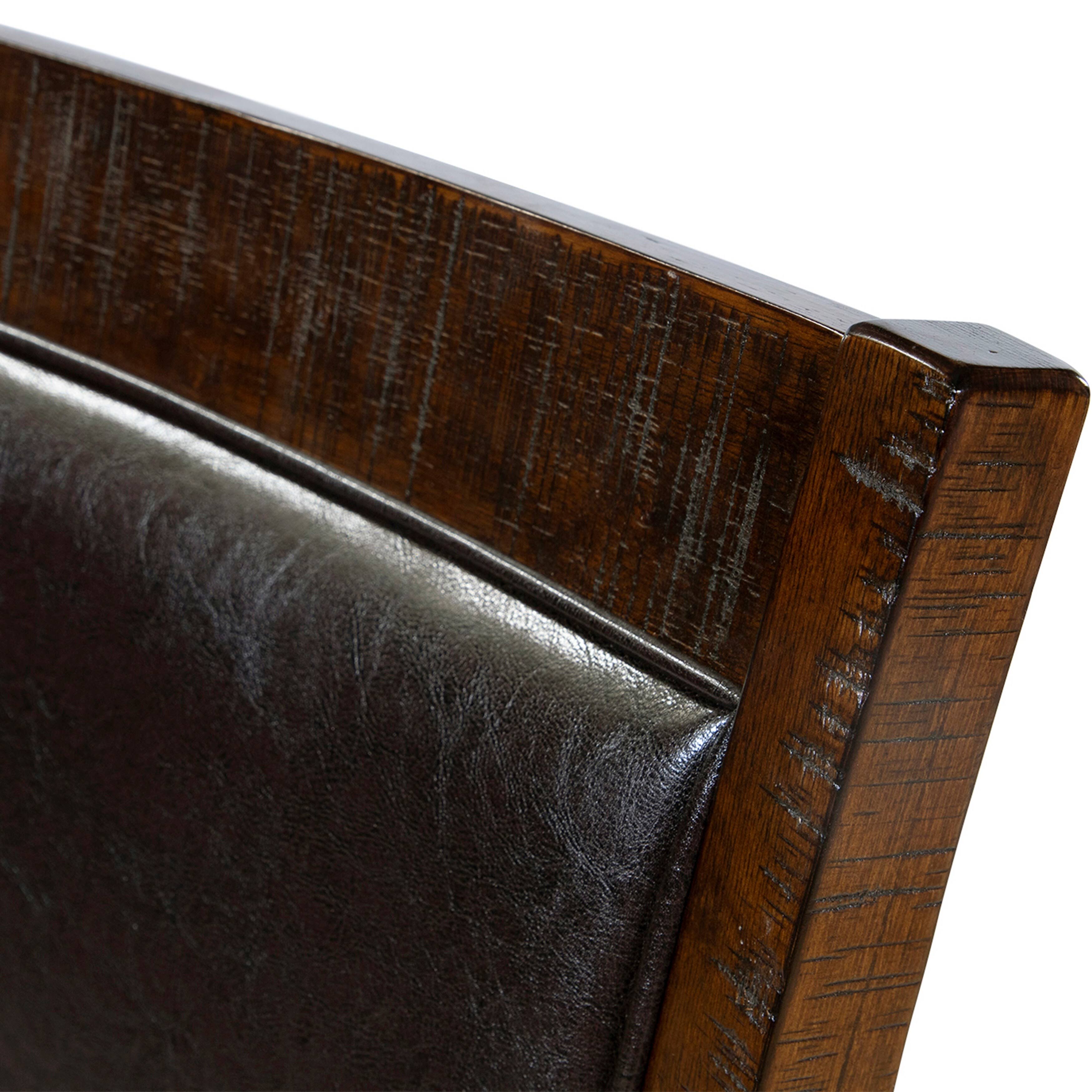 Rustic Contemporary Leatherette Brown Cherry Counter Height Chair G356
