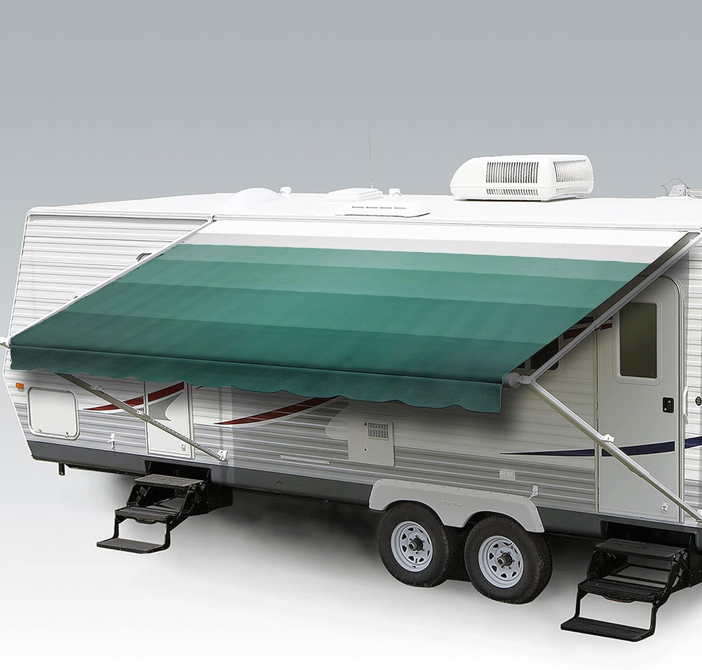 Emerald Green 17' Heavy Duty Weatherproof Vinyl RV Awning Fabric Replacement V365039