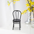 Black Metal Dollhouse Miniature Dining Furniture Seat X25880