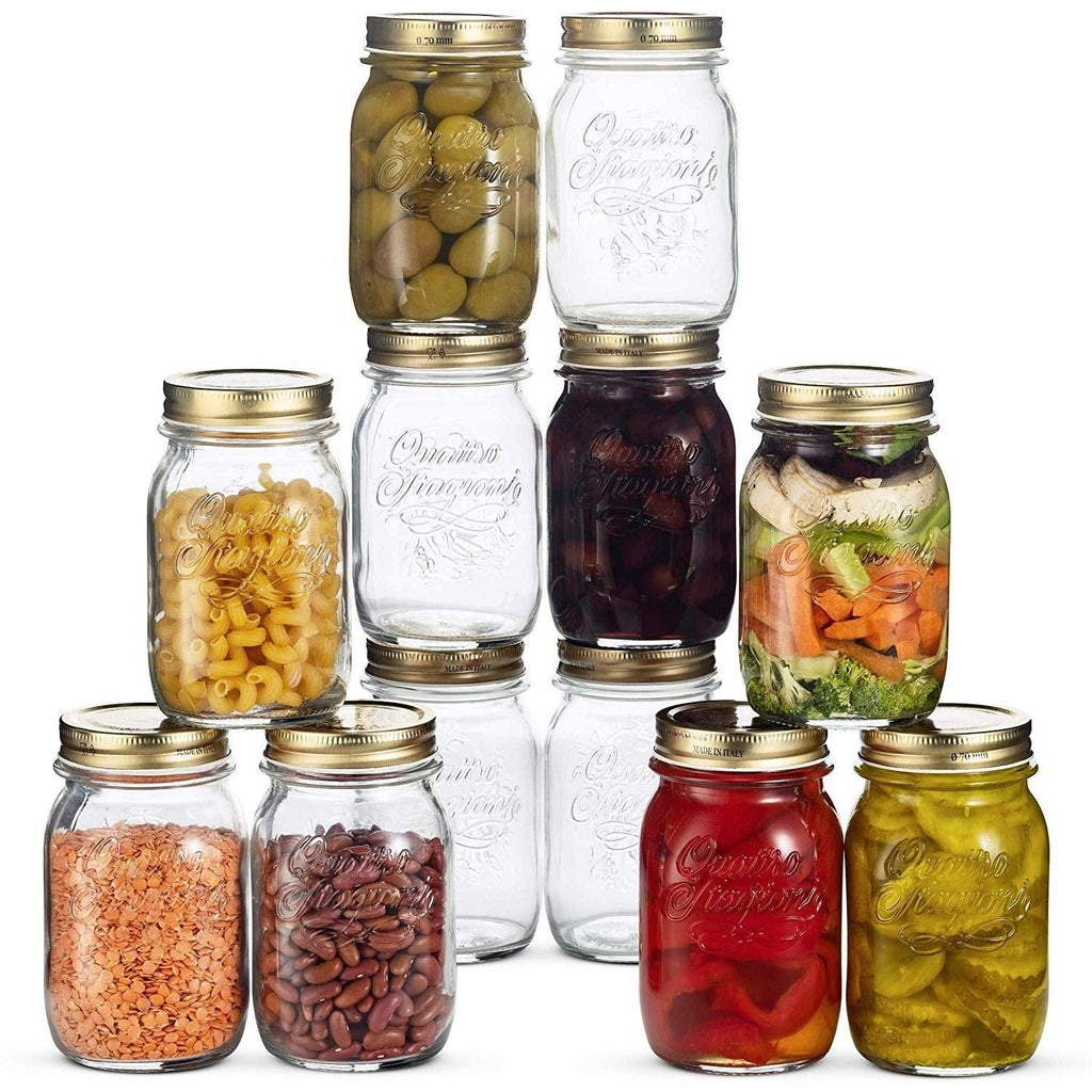 12 Pack 17 Ounce Glass Mason Jars with Airtight Lid M9874