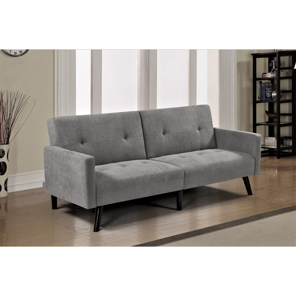 Dark Grey Linen Sofabed Sleeper Y71284