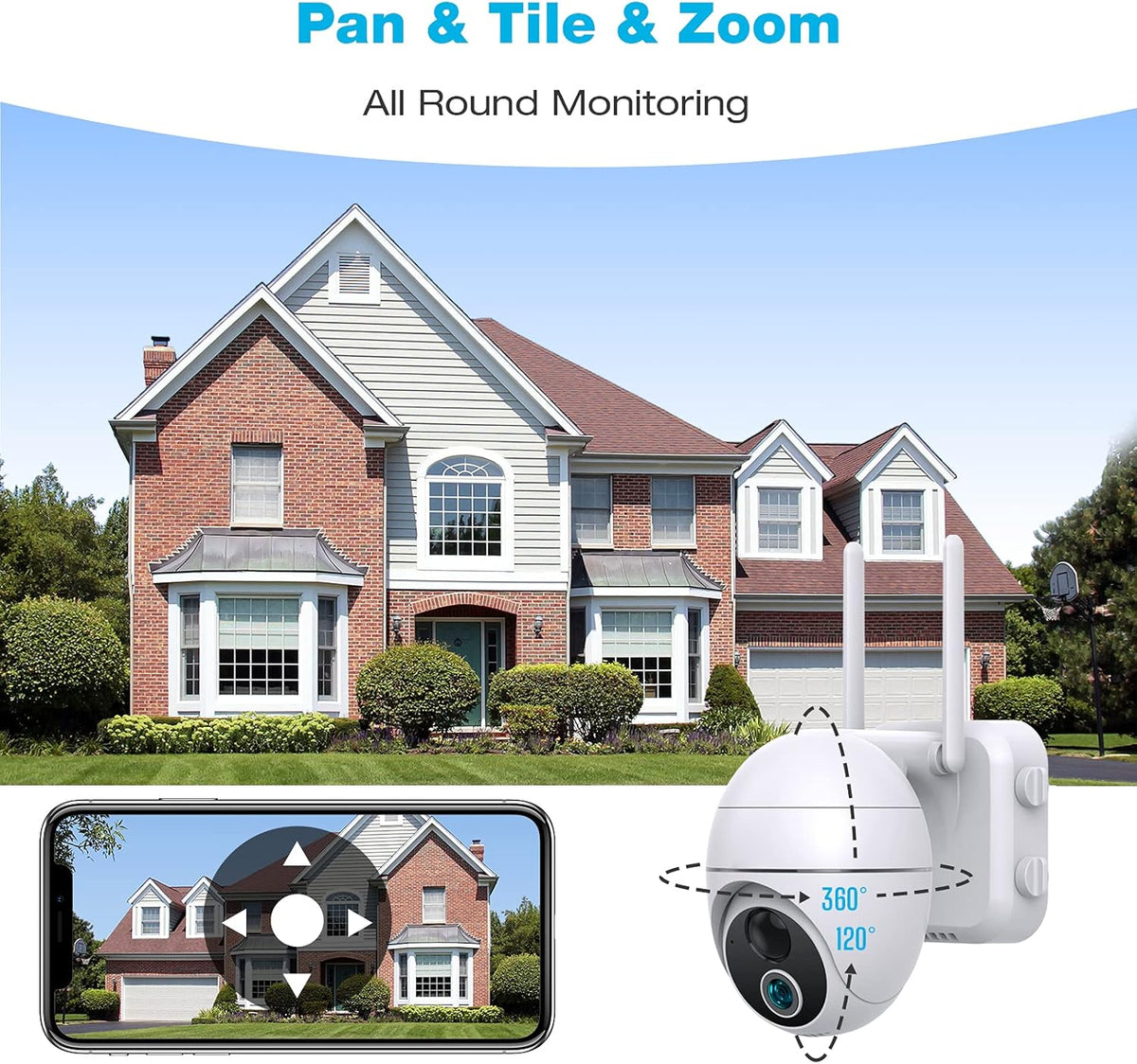 Wireless Outdoor Security Camera with 360° Night Vision N72706