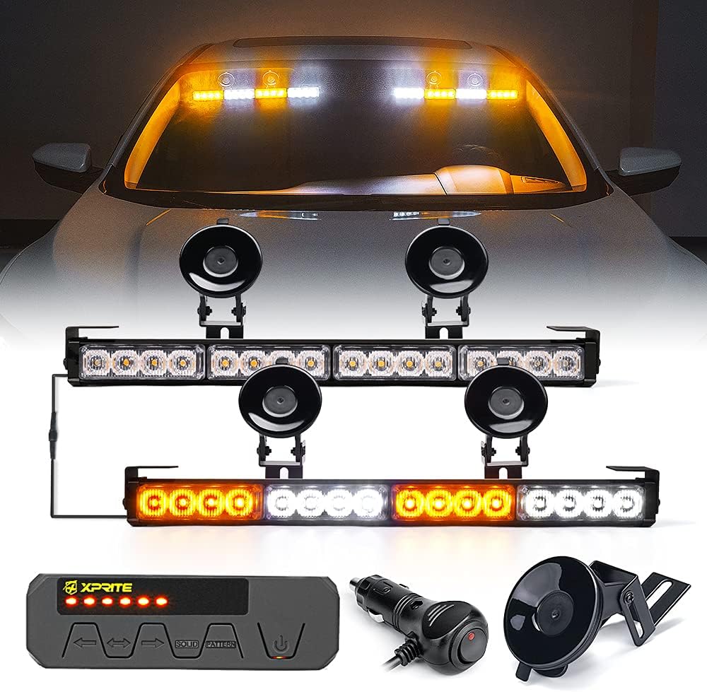 White Amber Dual LED Light Bar with Control Box for Trucks A86259