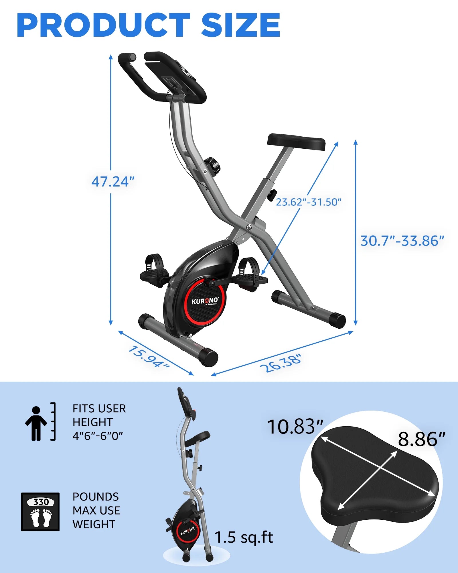Stationary Exercise Bike with 16-Level Magnetic Resistance V770274