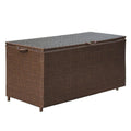 Brown Resin Wicker Storage Deck Box X320388