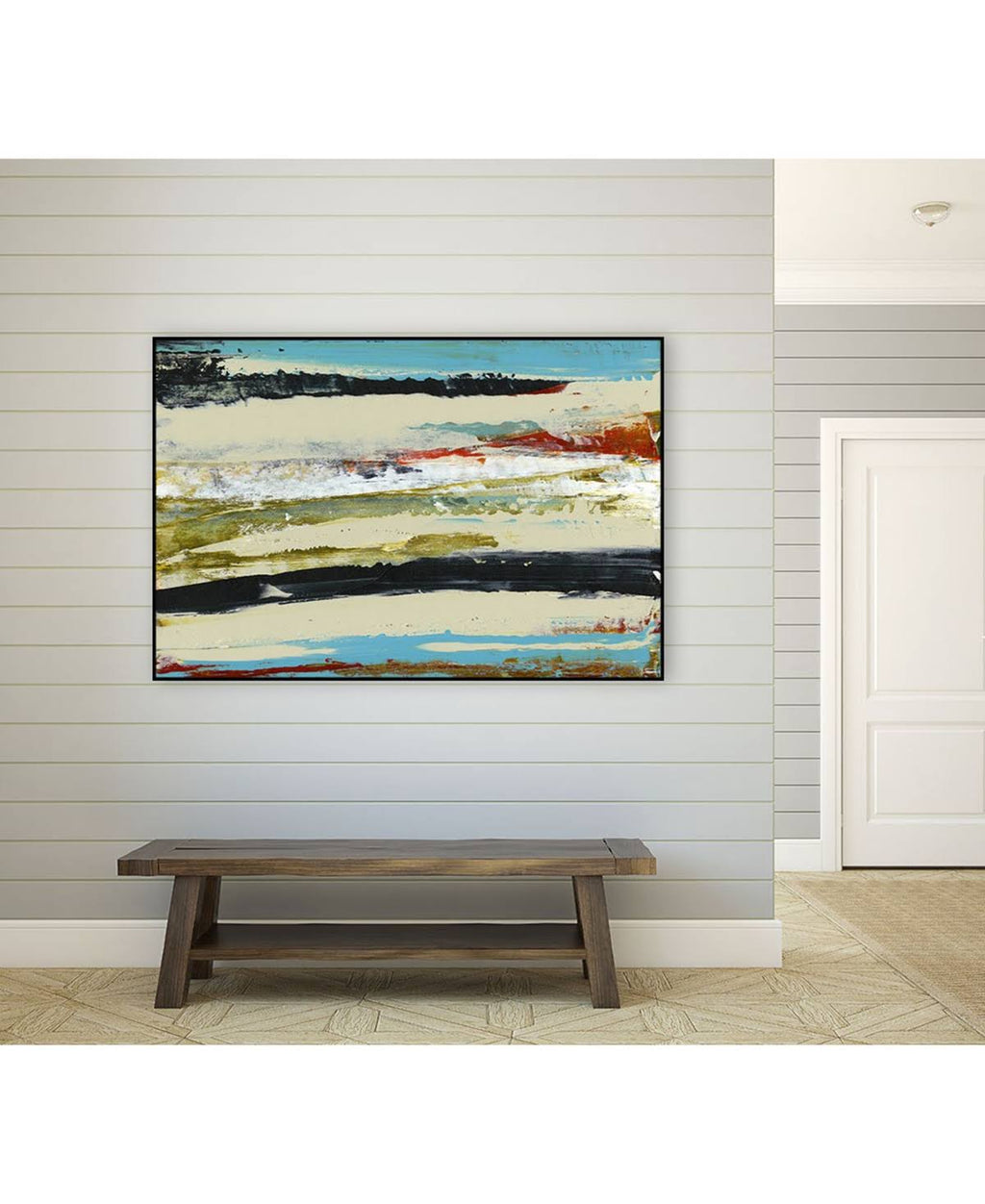 Tan Framed Canvas Art Block B9970