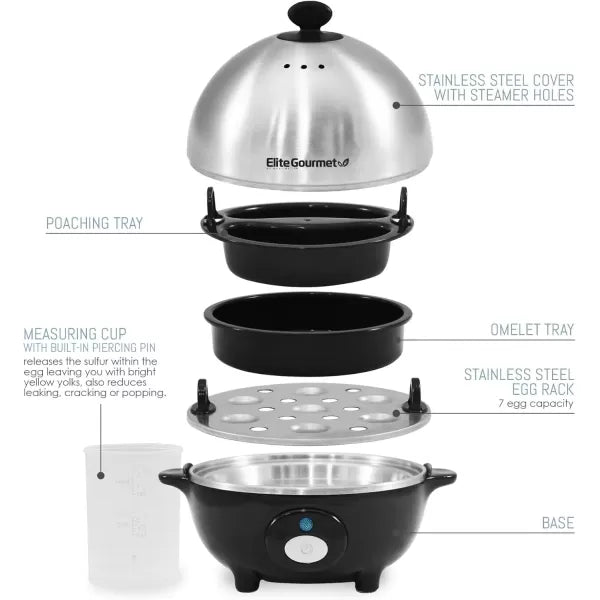 7 Egg Capacity Electric Egg Cooker with Auto Shut-Off Y547338