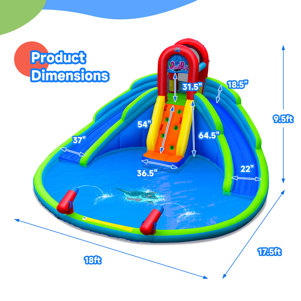 Inflatable Waterslide Bounce House with Handrail Q332658