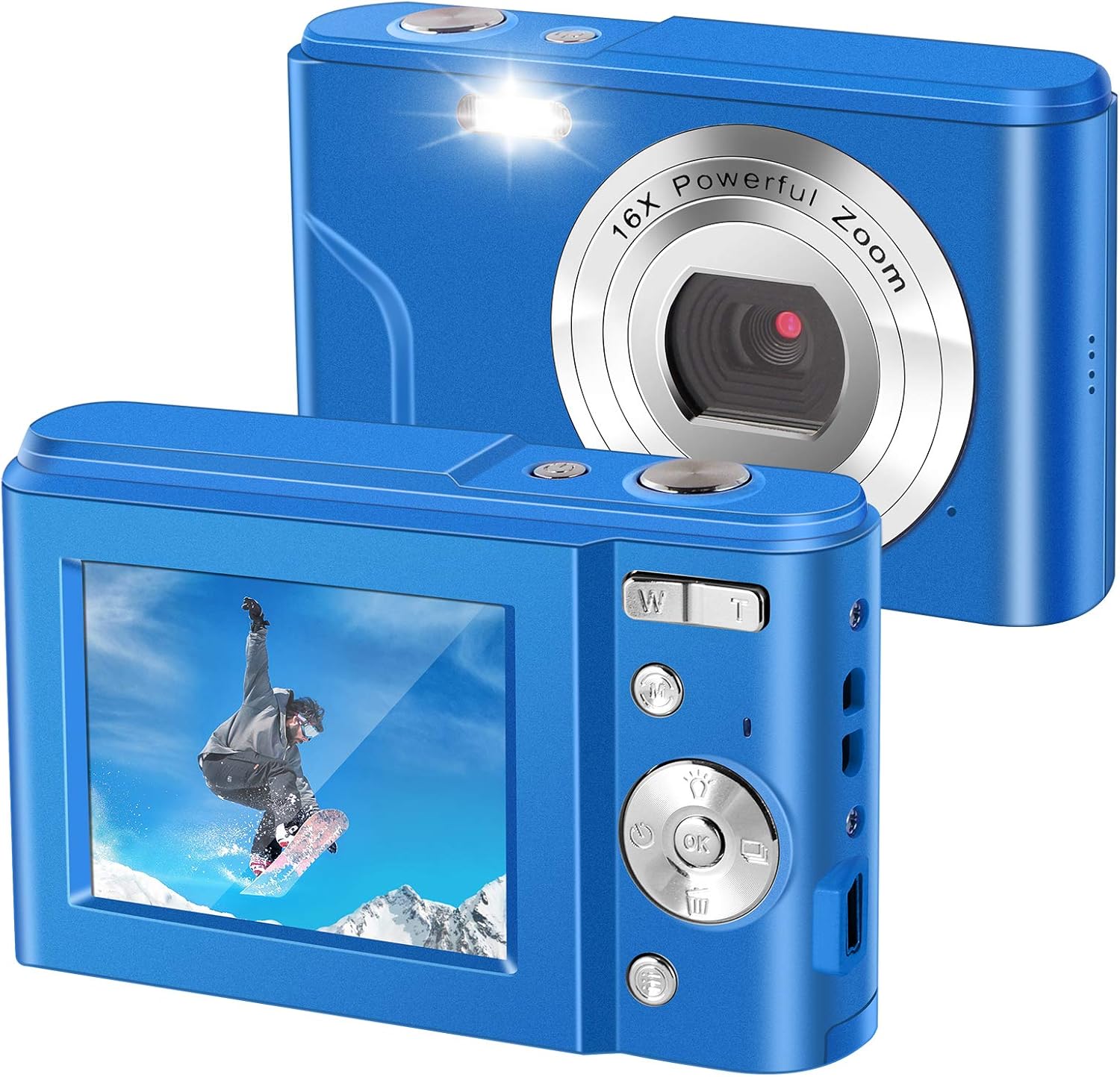 1080P Mini Kid Camera 36MP Rechargeable Point and Shoot Camera Pack of 2 X622160